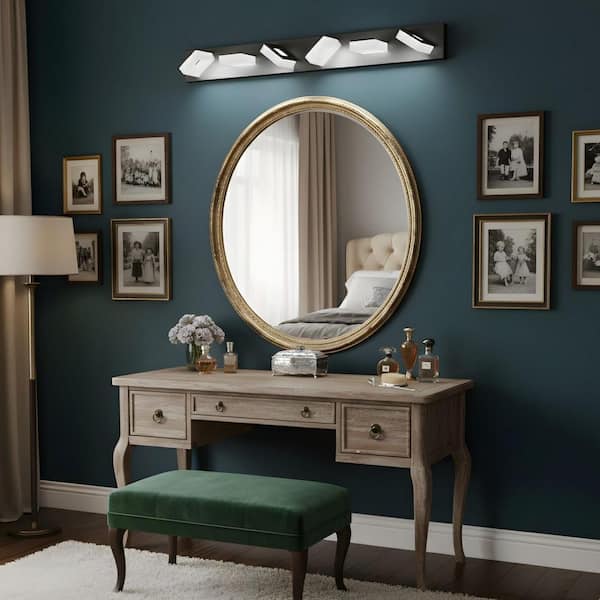 39 in. 6-Light LED Bathroom Vanity Mirror Light with 180° Rotating Acrylic Lampshade