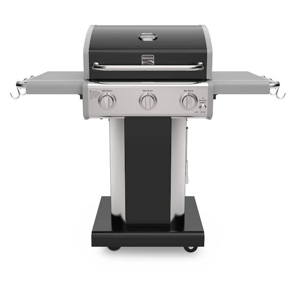 3-Burner Pedestal Grill in Black