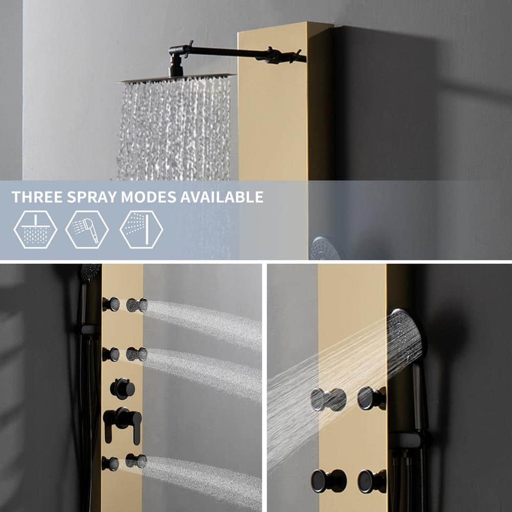 Black Gold 60.55'' Shower Panel with Adjustable Shower Head