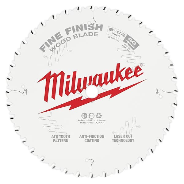 Milwaukee 8-1/4 in. x 40-Tooth Carbide Fine Finish Circular Saw Blade