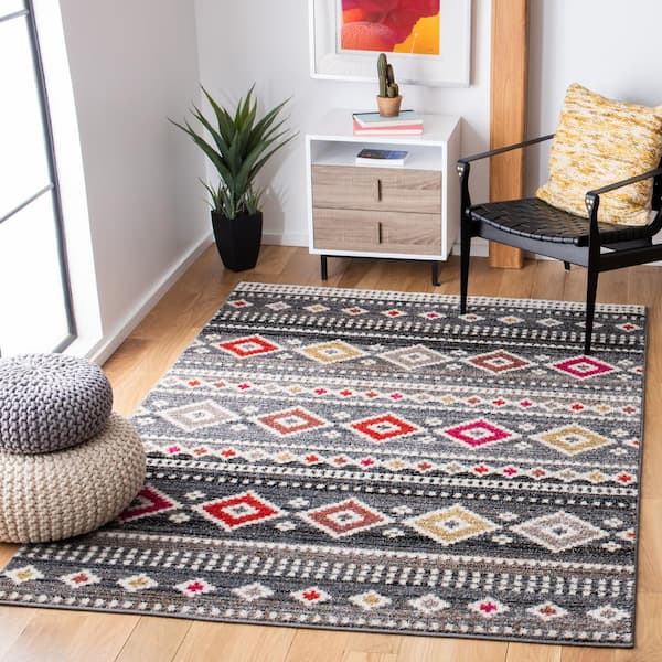 Adirondack 8 ft. x 10 ft. Gray/Ivory Striped Ikat Area Rug