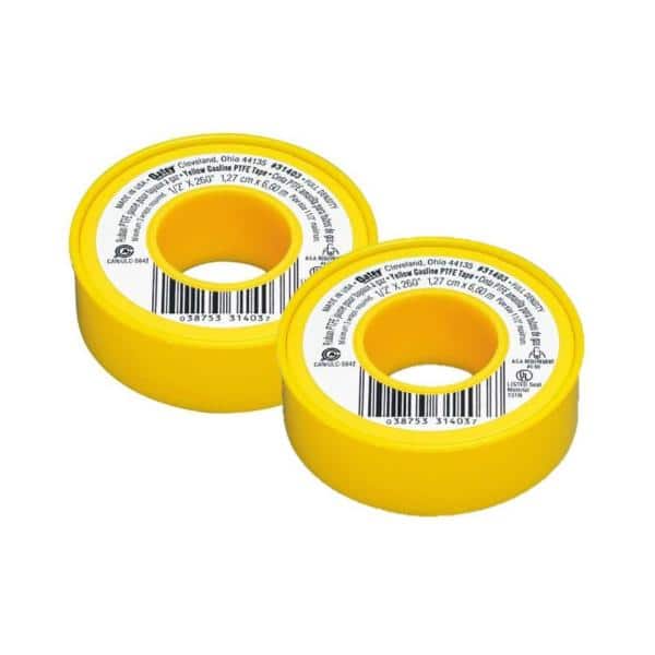 Oatey 1/2 in. x 260 in. Yellow Thread Sealing PTFE Plumber's Tape (2 ...