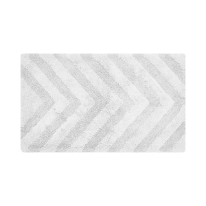 Hugo 24 in. x 40 in. White 100% Cotton Rectangle Bath Rug