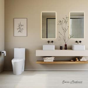 St. Tropez 1-Piece 1.1/1.6 GPF Dual Flush Elongated Toilet in Glossy White