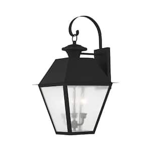 Mansfield 3 Light Black Outdoor Wall Sconce
