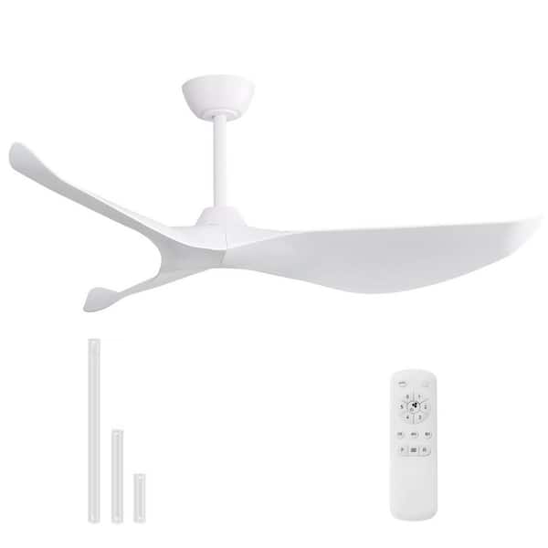 Sofucor 38 in. Indoor/Outdoor Modern White Ceiling Fan with 3 ABS Blade and Remote Control