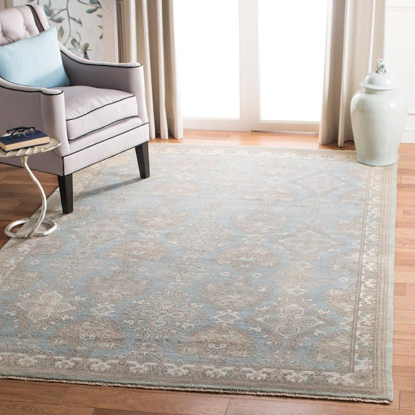 Sivas 6 ft. x 9 ft. Light Blue/Ivory Oriental Area Rug