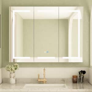 47.2 in. W x 35.4 in. H Rectangular Surface Mount Bathroom Medicine Cabinet with Mirror, Anti-fog function, LED Light