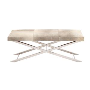 Beige Contemporary Bench 18 in. x 46 in. x 16 in.