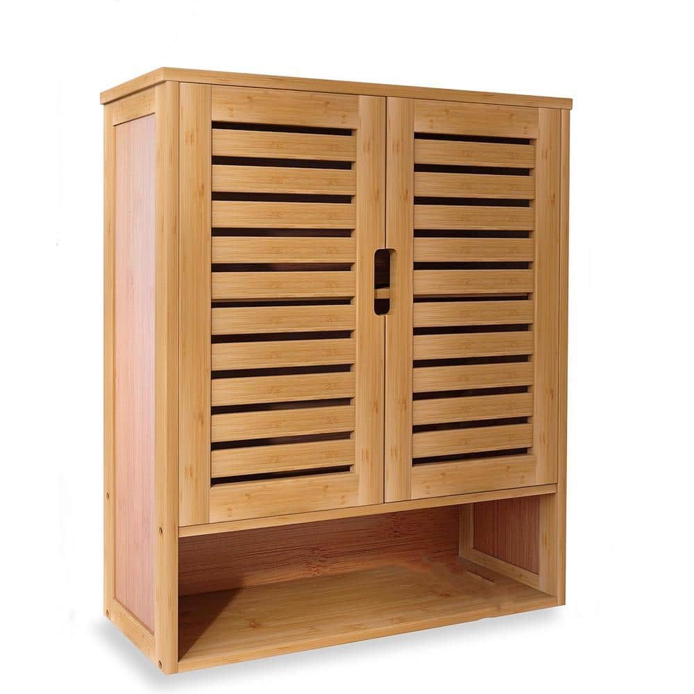 23.23 in. W. x 8.27 in. D Natural Decorative Wall Shelf, Bathroom Cabinet Wall Mounted
