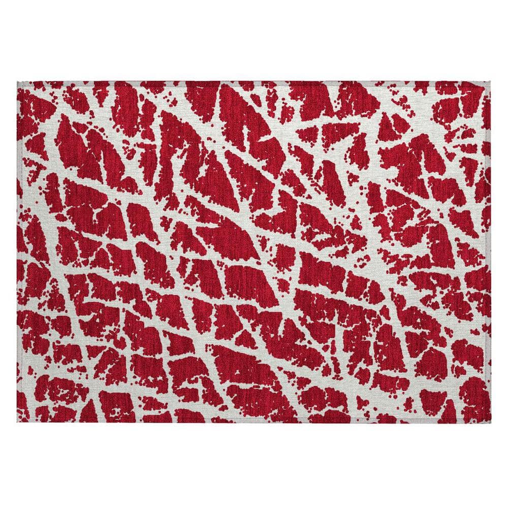 Red 2 ft. x 3 ft. Abstract Indoor/Outdoor Area Rug price history on PriceWatchPro