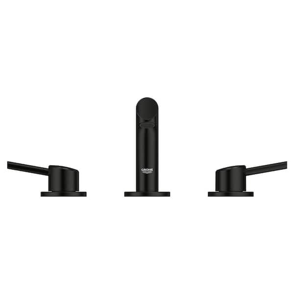 Concetto 8 in. Widespread 2-Handle Mid-Arc Bathroom Faucet in Matte Black
