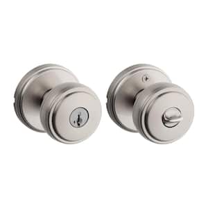 Kwikset Sora Matte Black Keyed Entry 2.19 in. Round Door Knob