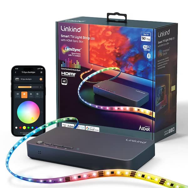 Linkind 10 ft. Smart Plug-in Integrated LED Color Changing TV Back