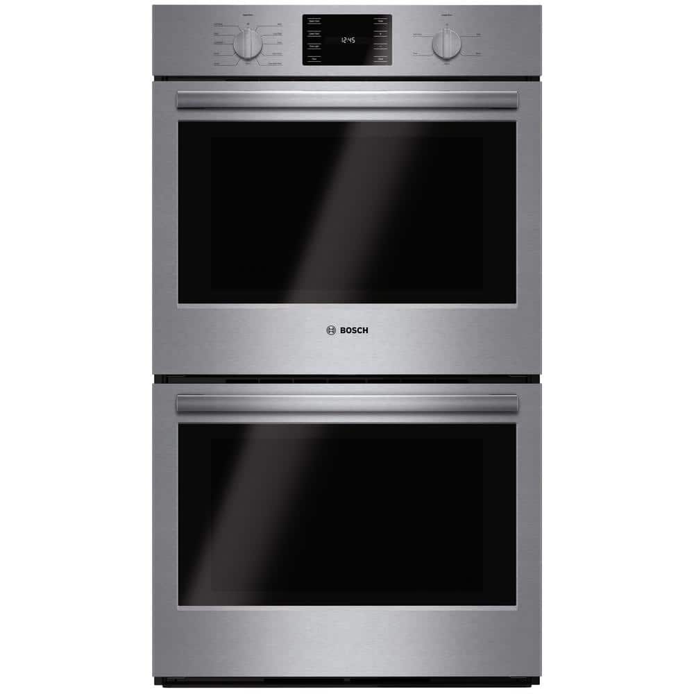 Bosch 500 Series 30 in. Built-In Double Electric Wall Oven with European Convection and Self-Cleaning in Stainless Steel, Silver