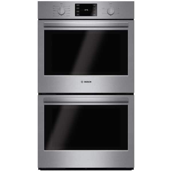 Bosch 500 Series 30 in. Built-In Double Electric Wall Oven with European Convection and Self-Cleaning in Stainless Steel