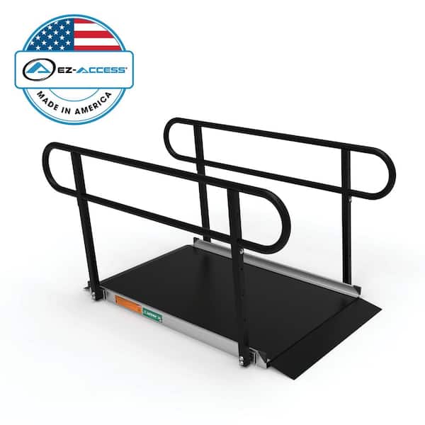 EZ-ACCESS GATEWAY 3G 5 ft. Aluminum Solid Surface Black Wheelchair Ramp with Black 2-Line Handrails