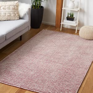 Abstract Red/Ivory 8 ft. x 10 ft. Striped Area Rug
