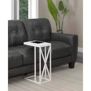 Tuscan 10 in. White C-Top Particle Board End Table