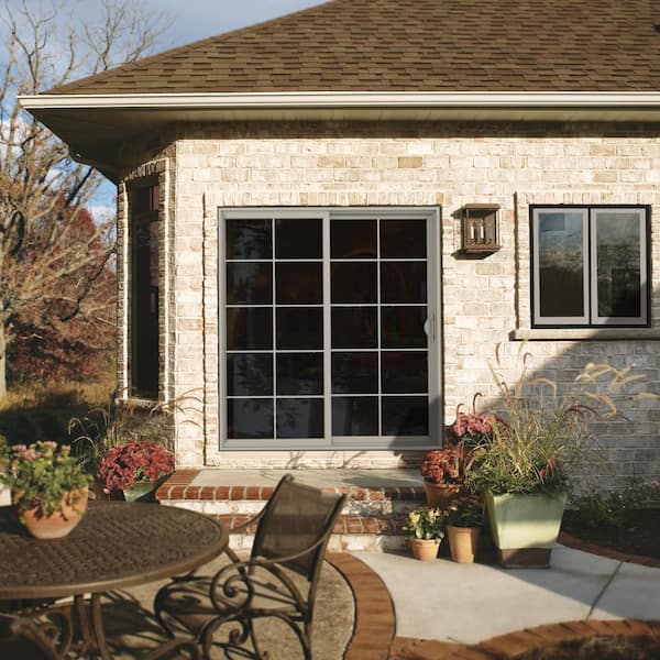 72 in. x 80 in. V-2500 Desert Sand Vinyl Right-Hand 10 Lite Sliding Patio Door