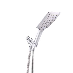 3-Spray Patterns with 4 in. High Pressure Wall Mount Handheld Shower Head with Shower Hose and Holder in Polished Chrome