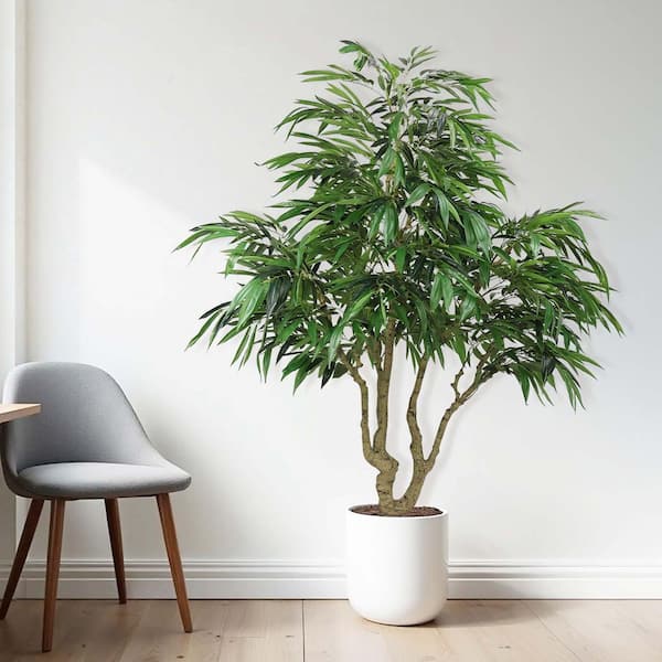 82.7 in. Artificial Willow Tree, Faux Slik Greenery Plant, Front Porch Decor, Outdoor Or Indoor Topiary Trees, 1pc/set