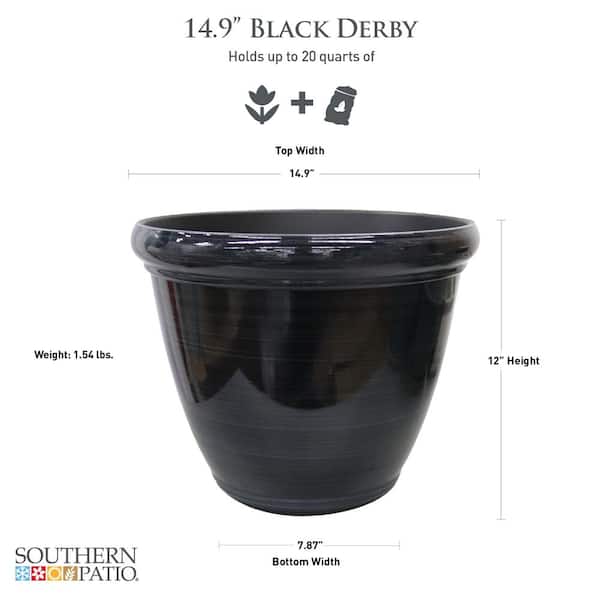 Vigoro 14.9 in. Oakland Large Black High-Density Resin Vigoro 14.9 in. Oakland Large Black High-Density Resin