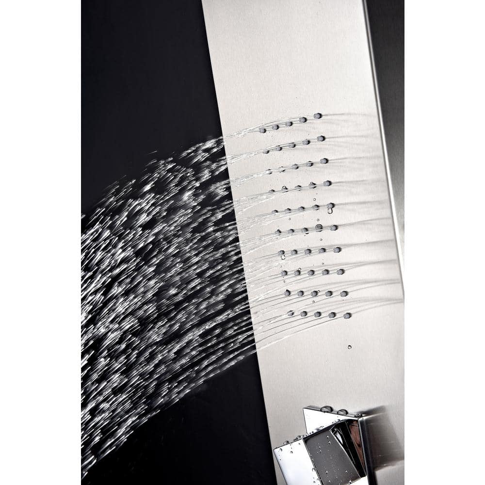 Expanse 64'' Brushed Steel Full Body Shower Panel with Jets