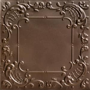 Baby's Breath Bronze 2 ft. x 2 ft. Decorative Tin Style Lay-in Ceiling Tile (48 sq. ft./Case)