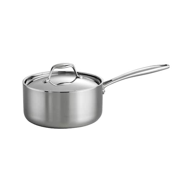 D3 Stainless 3-ply Bonded Cookware, Sauce Pan with lid, 1 quart