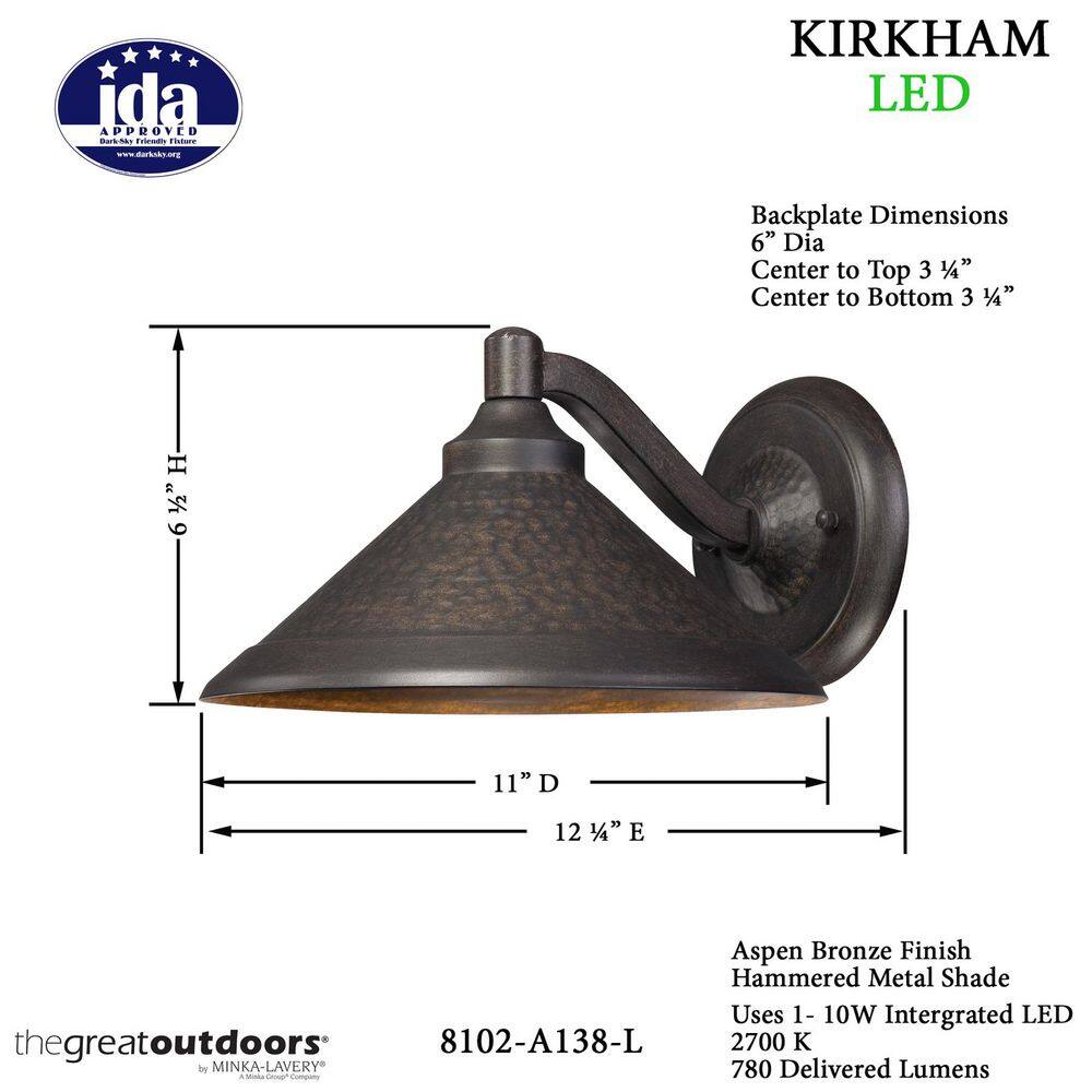 Aspen Bronze Frost Glass LED Outdoor Wall Sconce