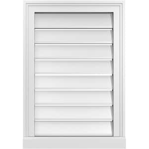 18" x 26" Vertical Surface Mount PVC Gable Vent: Functional with Brickmould Sill Frame