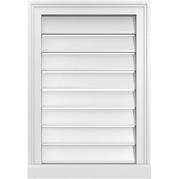 Ekena Millwork 18" x 26" Vertical Surface Mount PVC Gable Vent: Functional with Brickmould Sill Frame