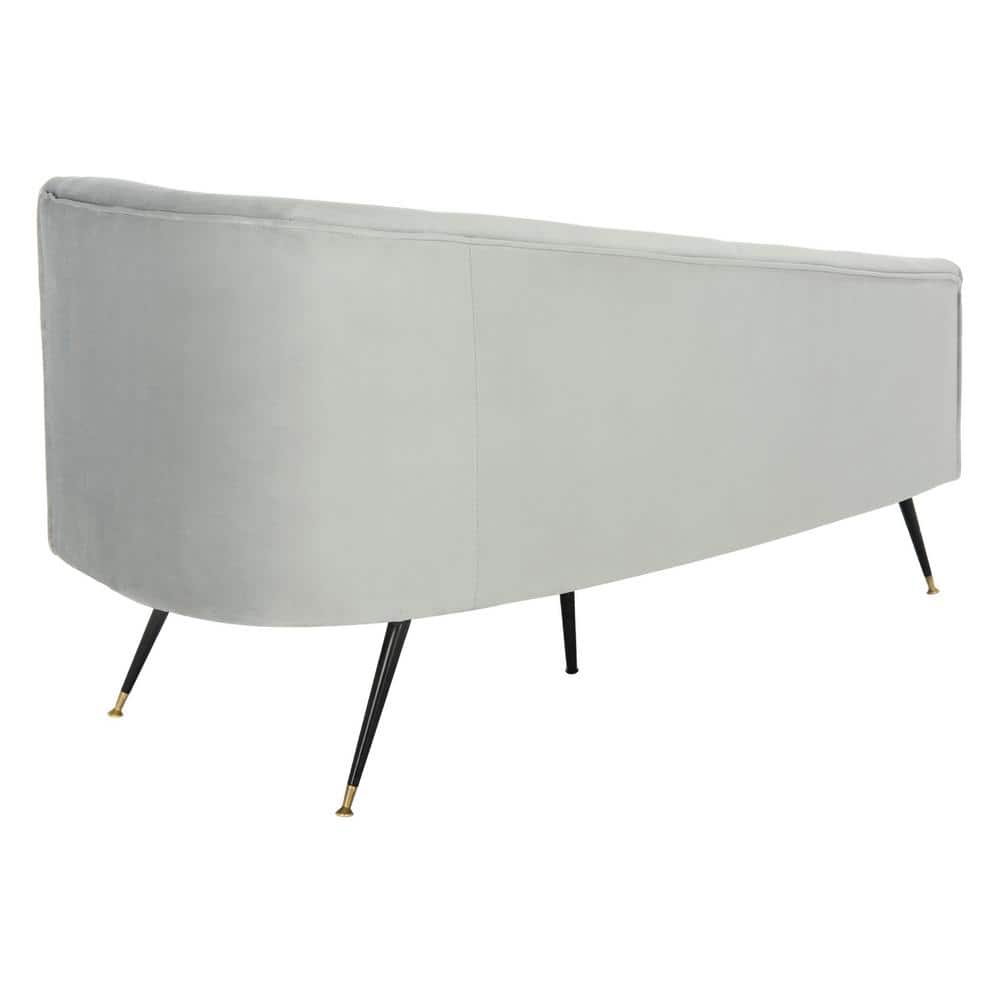 Evangeline 58'' Black and Gray Contemporary Velvet Settee