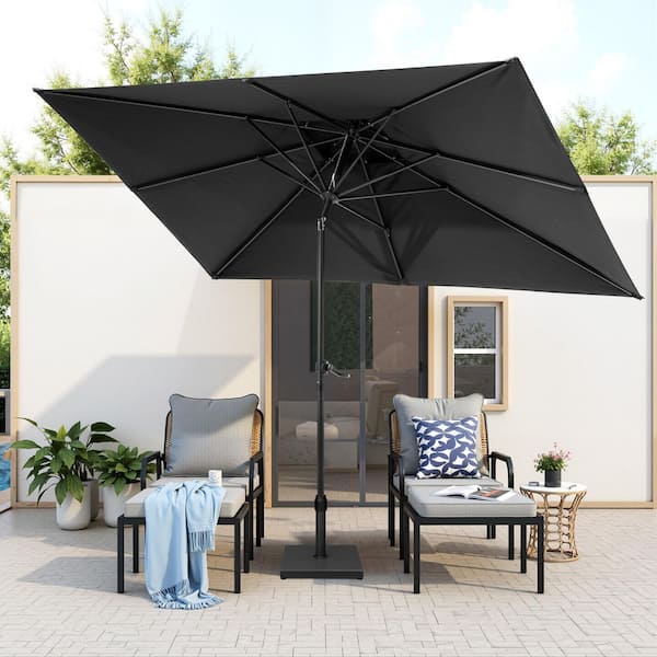 11 foot patio crank umbrella Safavieh Venice 11' Round Crank Umbrella, White/Black main image 1