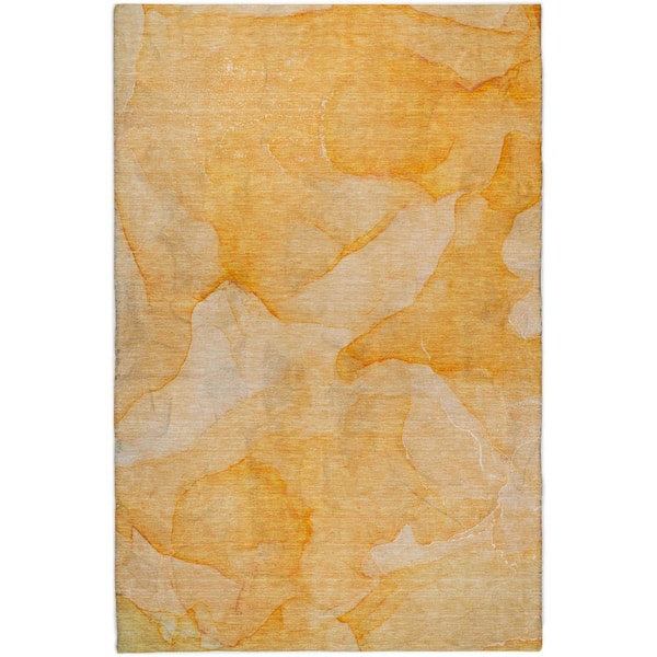 Dream Shag Premium Machine Washable Abstract ADS509 Orange 10 ft. x 14 ft. Area Rug