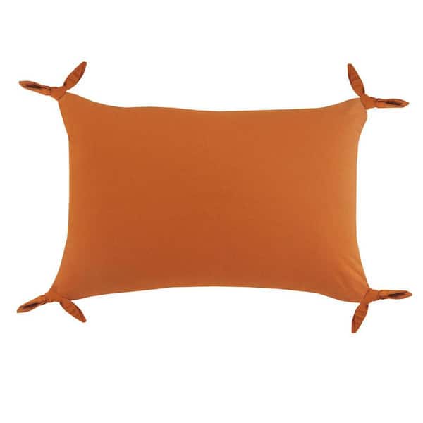 HomeRoots Burnt Orange Solid Polyester 16 in. x 24 in. Throw Pillow