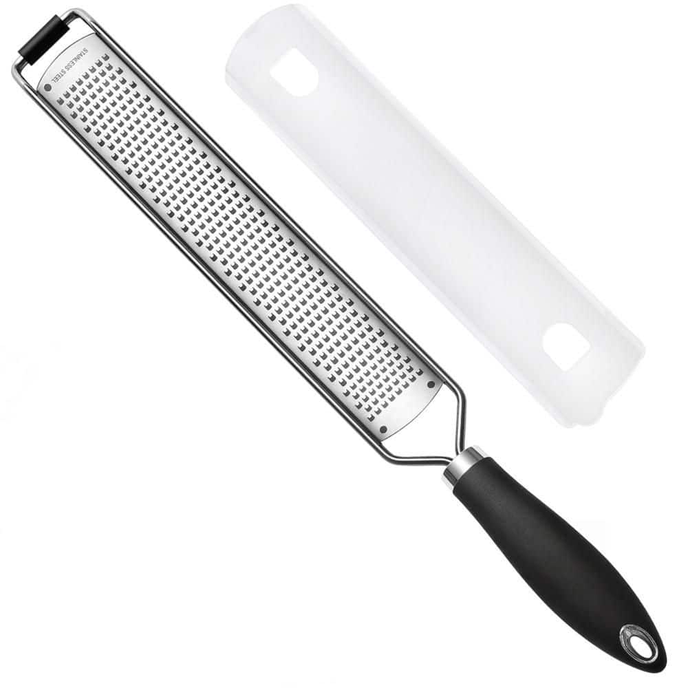 15.2 in. Stainless Steel Lemon Zester Grater with Black Handle and Blade Cover for Kitchen Cooking, Silver price history on PriceWatchPro
