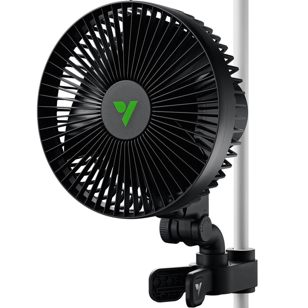 VIVOSUN AeroWave 6 in. Auto Oscillating Clip Desk Fan in Black