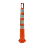 42 in. Orange Safety Cone without Base and 4 Bands with 4 in. High-Intensity Sheeting