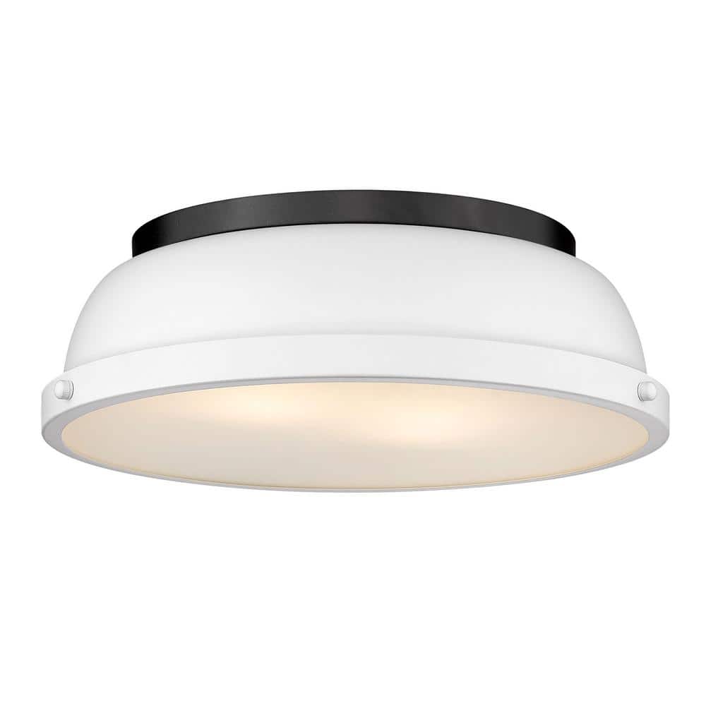 Duncan Flush Mount in Matte Black with Matte White Shade