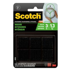 Scotch 7/8 in. x 7/8 in. Black Indoor Fasteners, 12 Sets of Strips