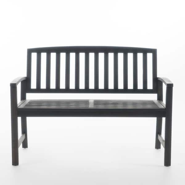 maocao hoom 48.25 in. Dark Grey Finish Acacia Wood Outdoor Patio Bench