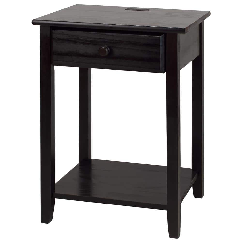 Casual Home Night Owl 1 Drawer Nightstand with USB Port Espresso