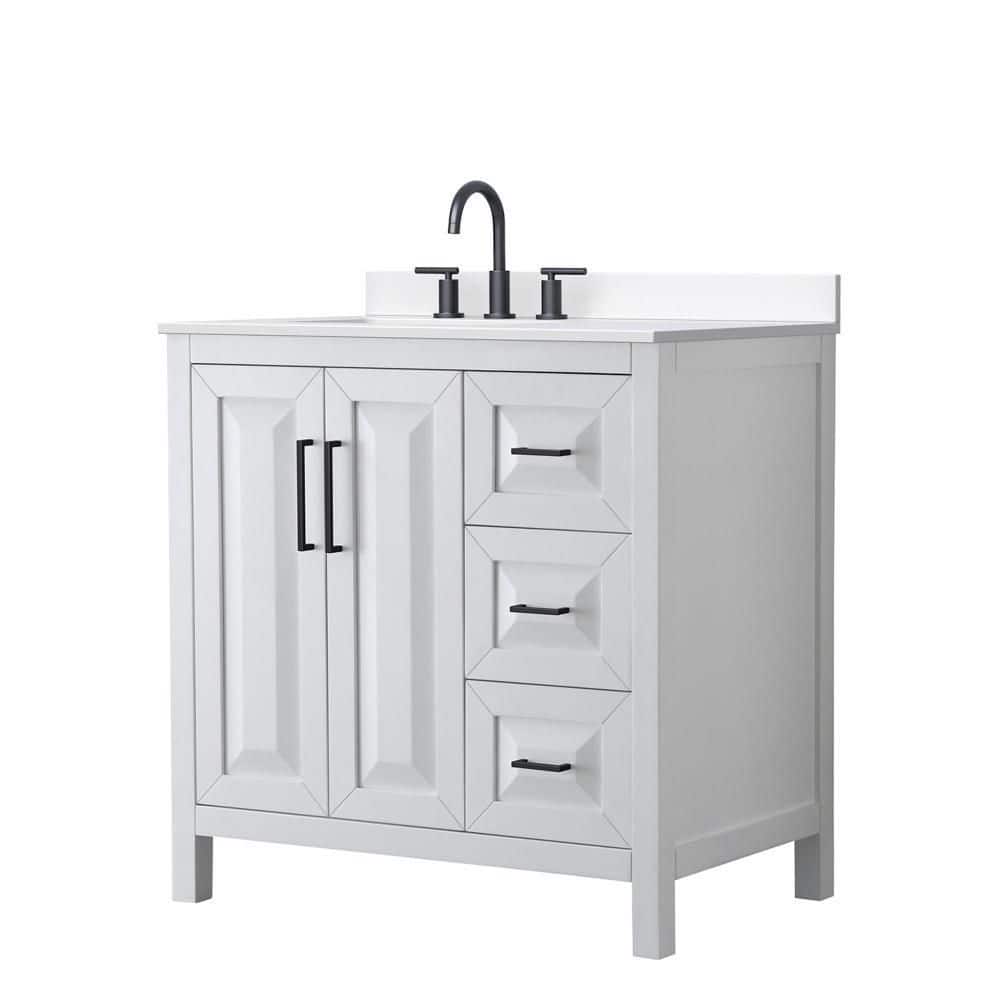Daria 36 in. Single Freestanding White Bath Vanity with Top price history on PriceWatchPro