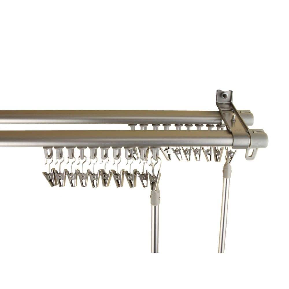 Adjustable Silver Sliding Curtain Track 66" - 120"