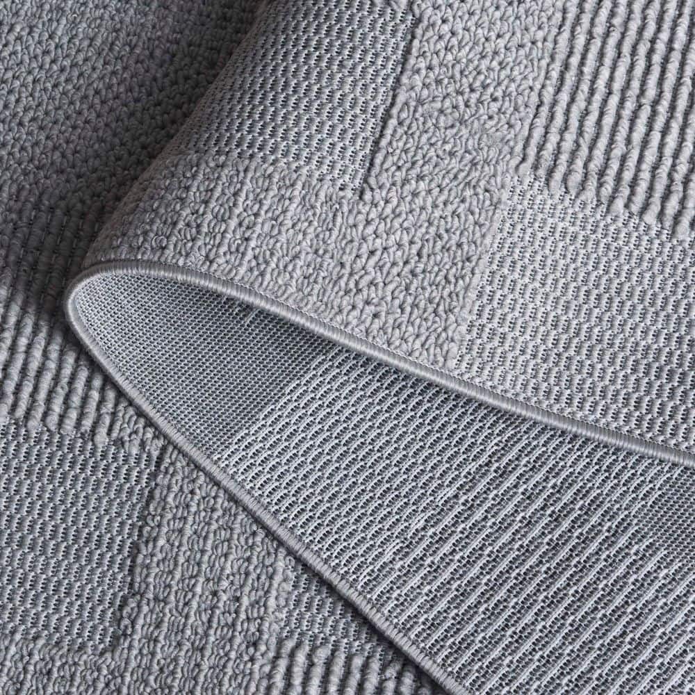 Milos MLO108 Power Loomed Indoor/Outdoor Area Rug - Grey - 4'x6'- Safavieh