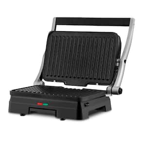 COPY 0 Brushed Stainless Steel Panini Press with Removable Plates