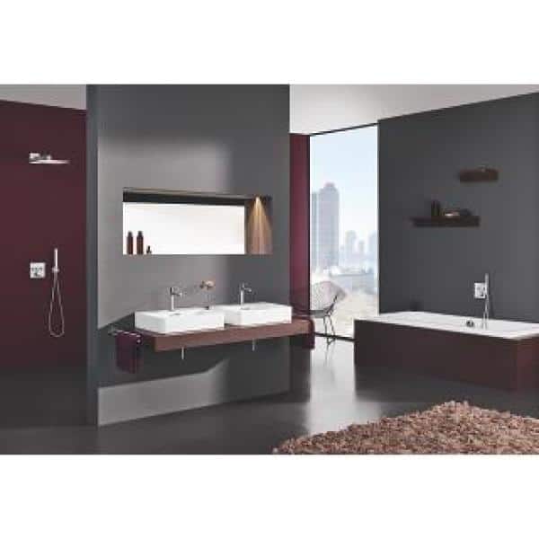 Grohtherm Smart Control Dual Function Square Thermostatic Trim with Control Module in Starlight Chrome