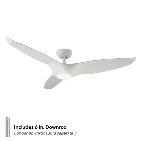 Morpheus III 60 in. 3000k Integrated LED Indoor/Outdoor Gloss White Smart Ceiling Fan with Bluetooth Remote